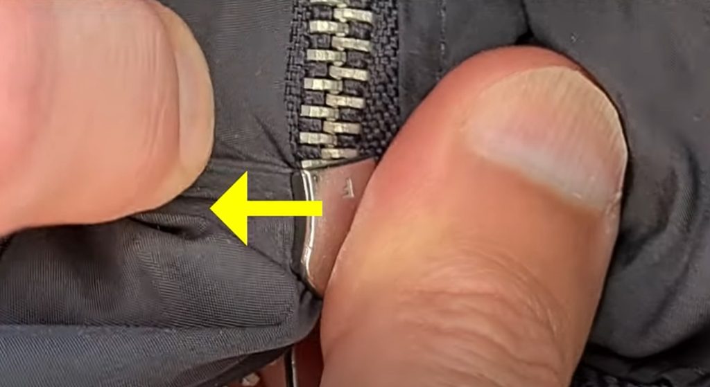 fabric gets caught in the zipper