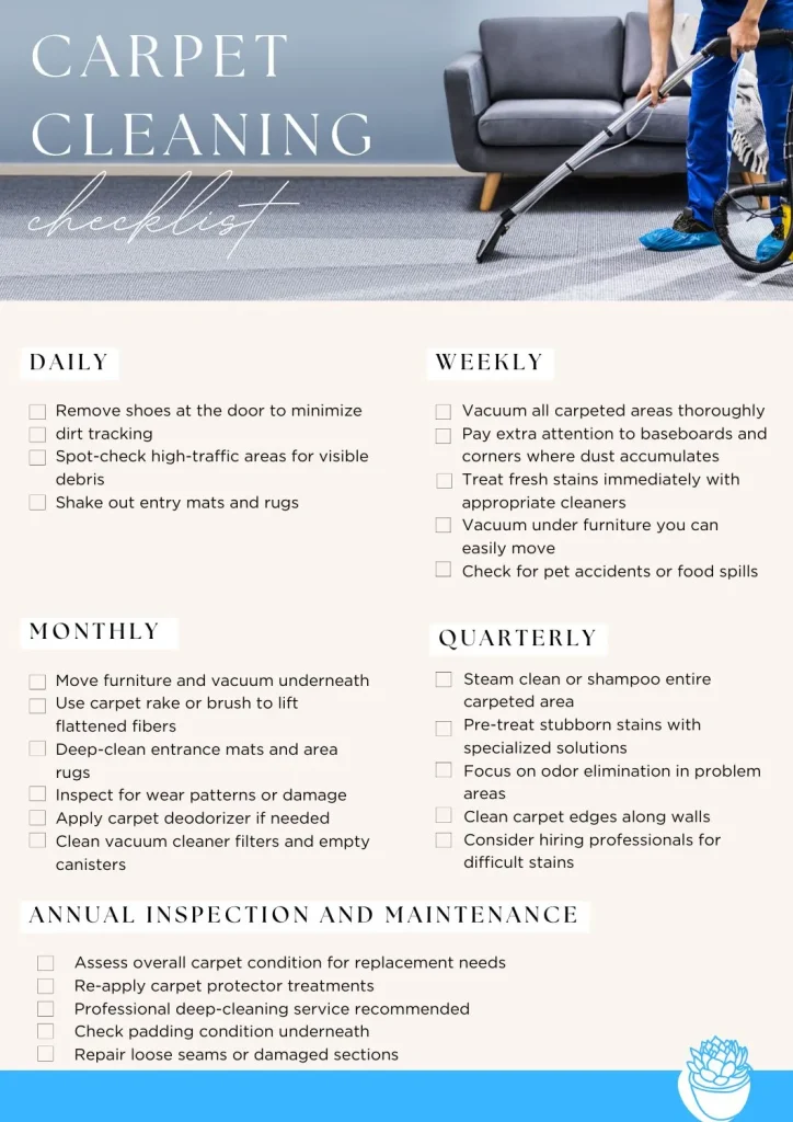 Carpet Cleaning Checklist