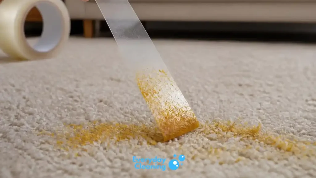 Remove pollen stains from a carpet